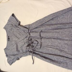 Banana Republic Blue and White Striped Linen Maxi Dress